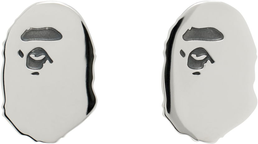 Uhani BAPE Ape Head Silver Earrings Kovinski | 001GDK801009M