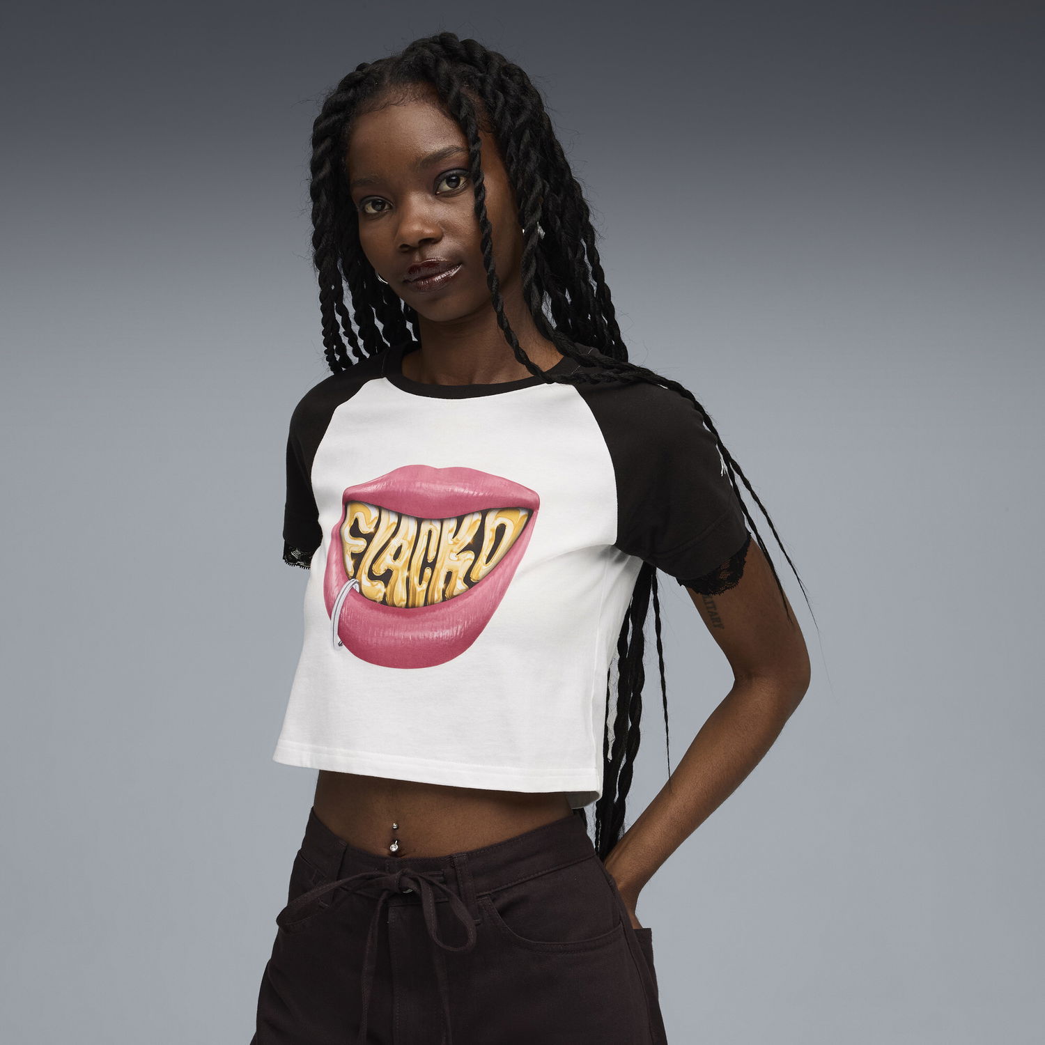 Majica Puma A$AP ROCKY x PUMA Flacko Smile Baby Tee Črna | 633419_02, 0