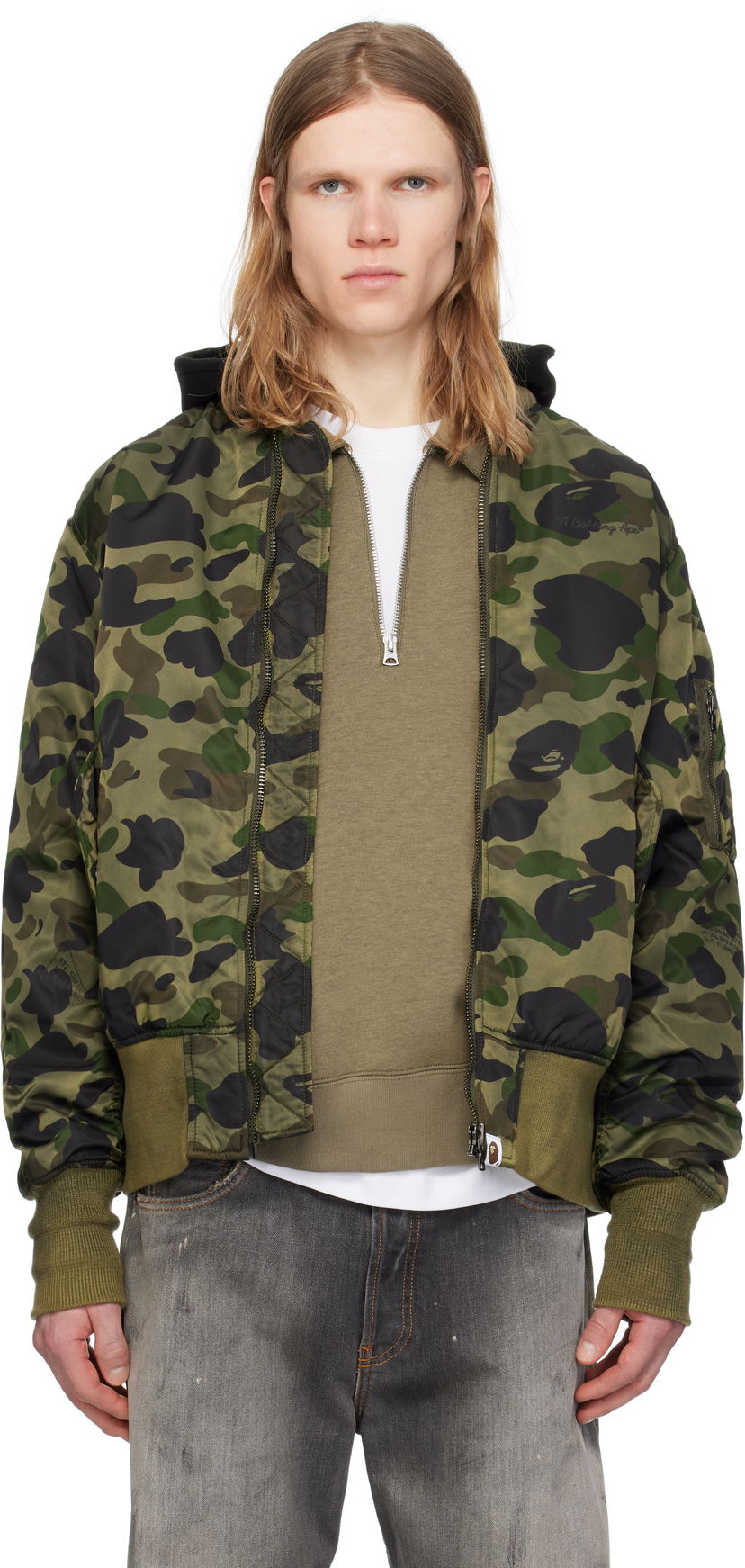 Bomber jakna BAPE A Bathing Ape 1st Camo MA-1 Bomber Jacket Zelena | 001HJK801307M