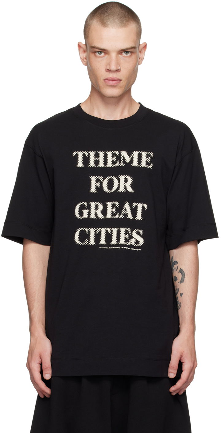 Majica Dries Van Noten Theme Song Graphic Print Cotton T-Shirt Črna | 242-021111-9603