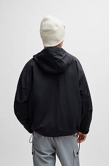 Parka BOSS Hooded Windbreaker with Logo Badge Črna | 50505432, 1