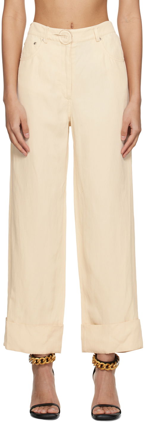 Hlače Stella McCartney Button Trousers Bež | 640049STA49, 0