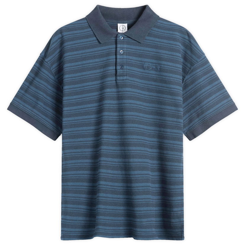 Polo majica Polar Skate Co. Men's Stripe Surf Polo Shirt, Large Modra | PSC-SP25-47