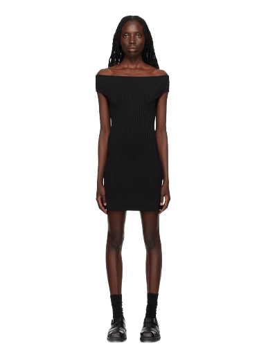 Obleke AMI Off-The-Shoulder Minidress Črna | FDR006.JE0009
