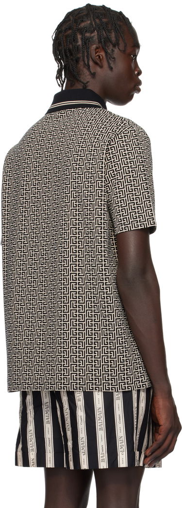 Polo majica Balmain Maze Print Polo Shirt Siva | EH1GC027BC90, 2