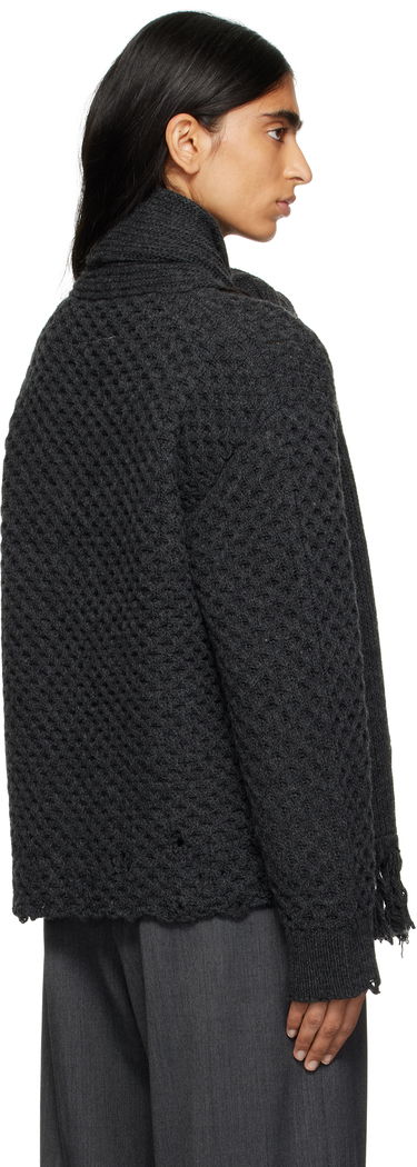 Pleteni pulover Maison Margiela MM6 Maison Margiela Knit Sweater with Scarf Siva | S52HL0049 M13132, 2