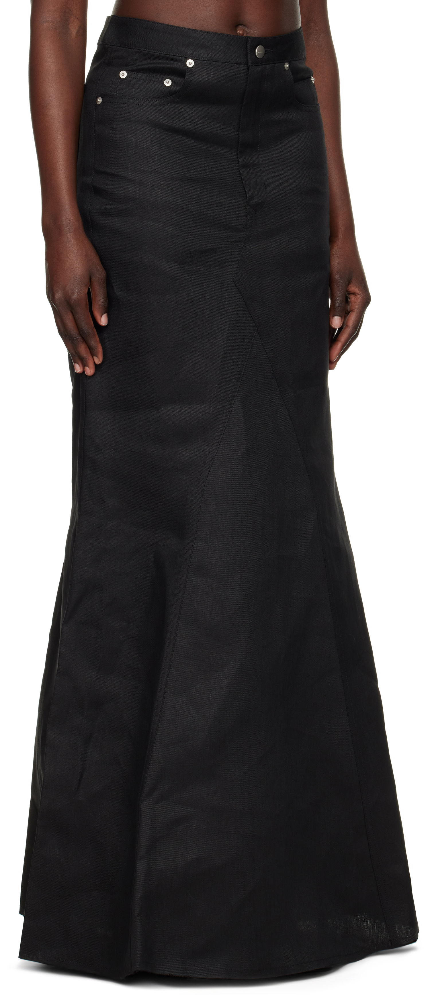 Krila Rick Owens Rick Owens Hollywood Godet Maxi Skirt Črna | RP01E7369 TWL, 1