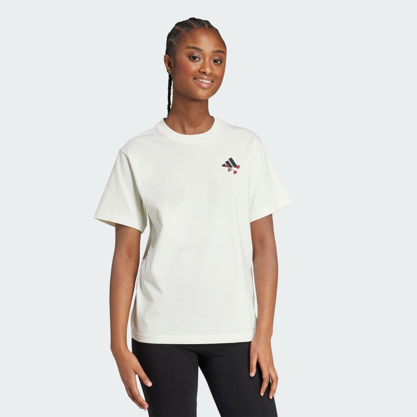 Majica adidas Performance Tiro Floral Graphic Tee Bela | KB2488