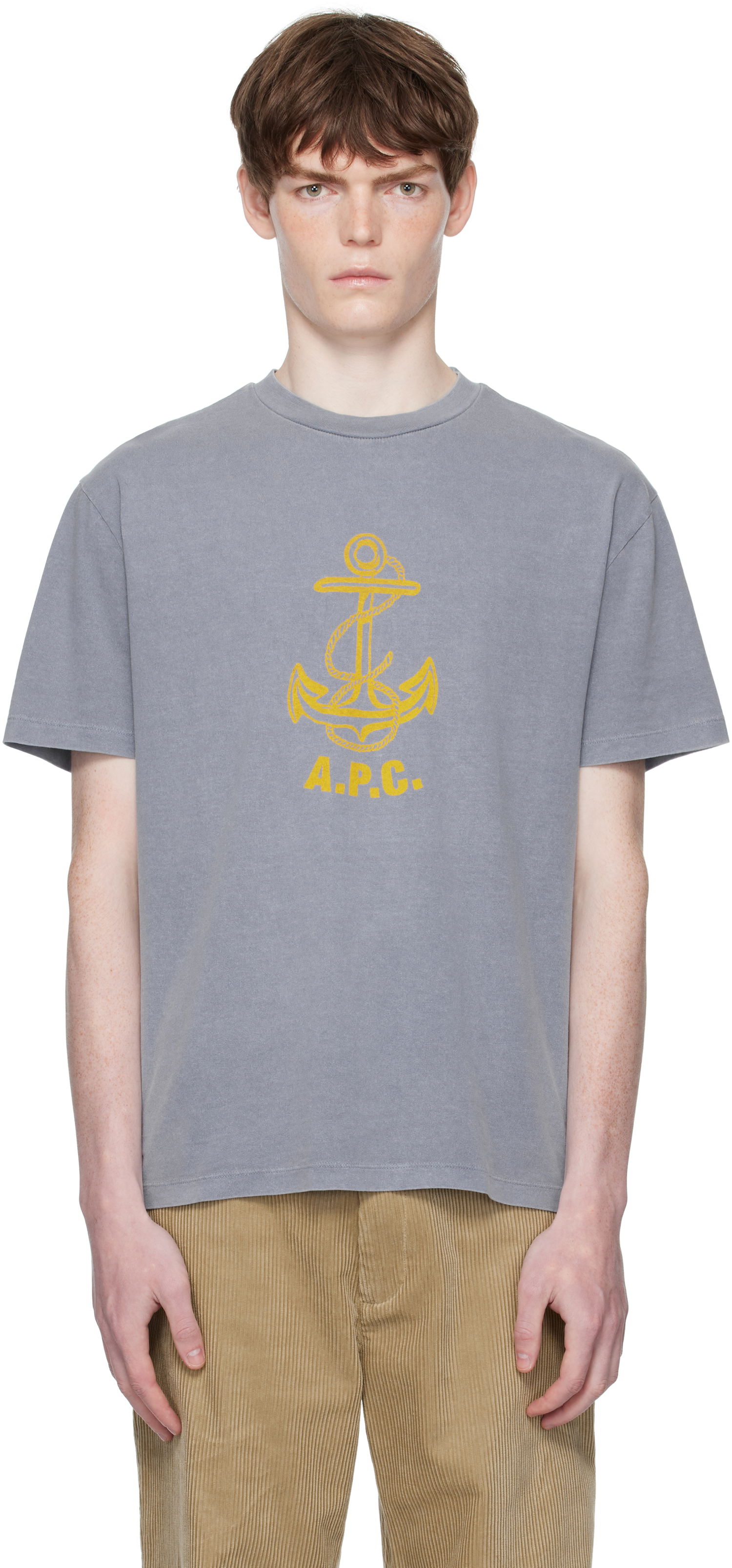 Majica A.P.C. A.P.C. Davy Anchor Graphic Tee Siva | COHBS-H26518, 0