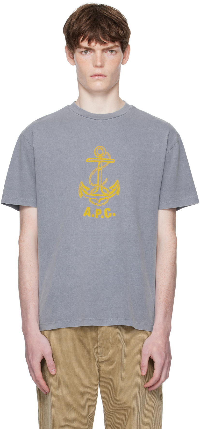 Majica A.P.C. A.P.C. Davy Anchor Graphic Tee Siva | COHBS-H26518