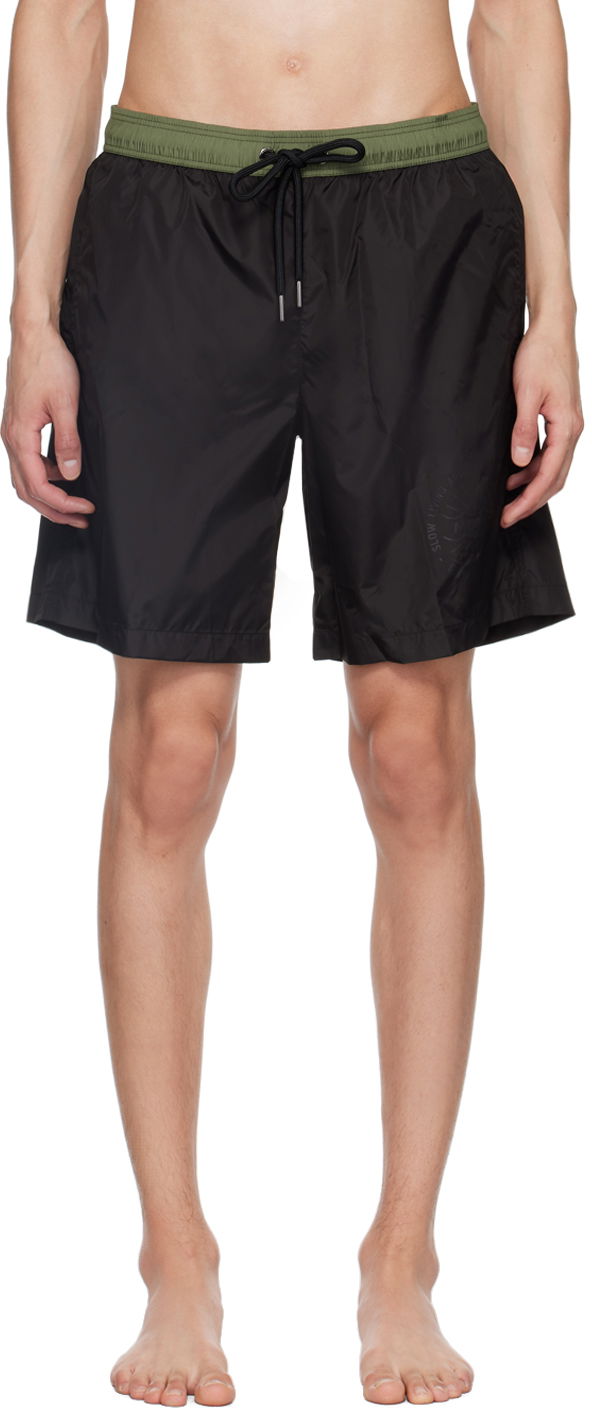 Kopalke Moncler Black 'Slow Living And Good Vibes' Swim Shorts Črna | J10912C0000653326, 0
