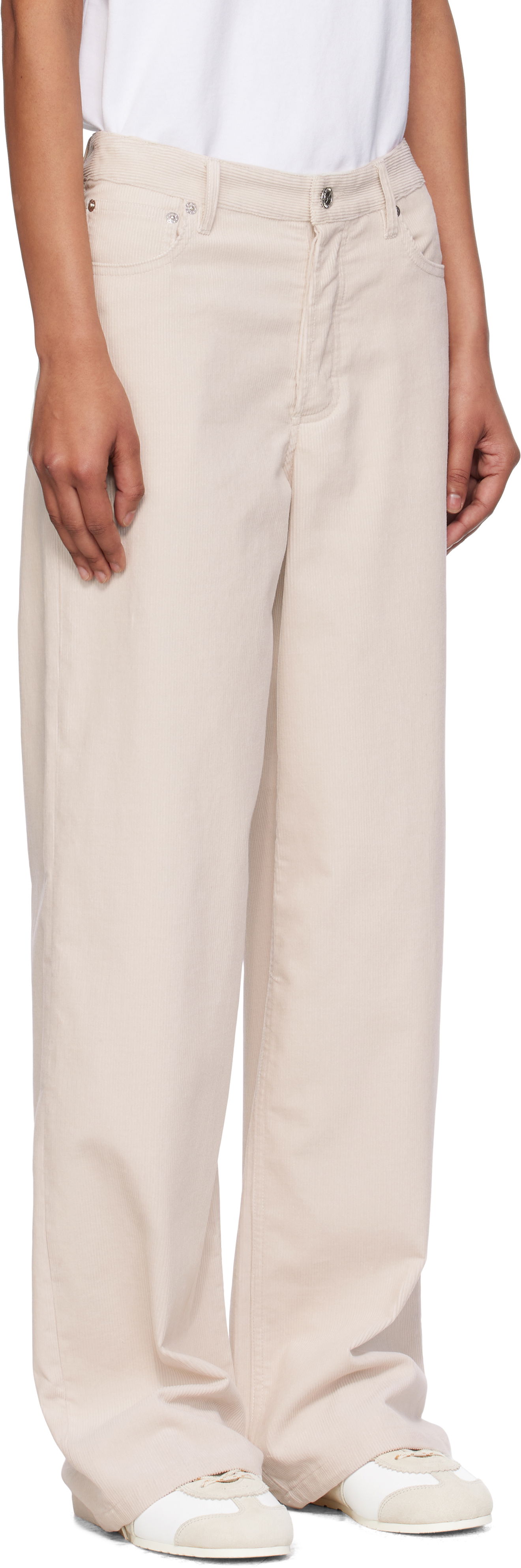 Hlače A.P.C. A.P.C. Elisabeth Wide-Leg Corduroy Trousers Bež | COHHO-F09181, 1