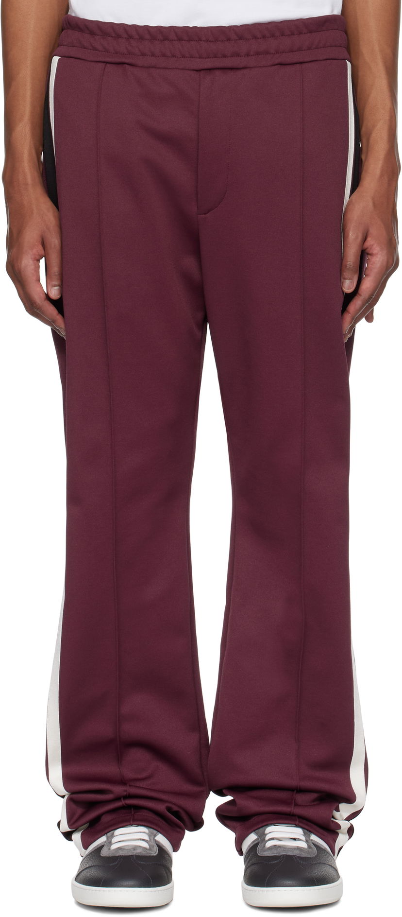 Trenirka FERRAGAMO Ferragamo Contrasting Bands Sweatpants Bordo | 780782