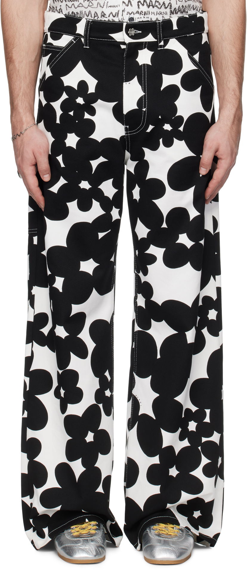 Cargo hlače Marni Marni Dillies Print Cargo Pants Bela | PUMU0287A0 UTC462