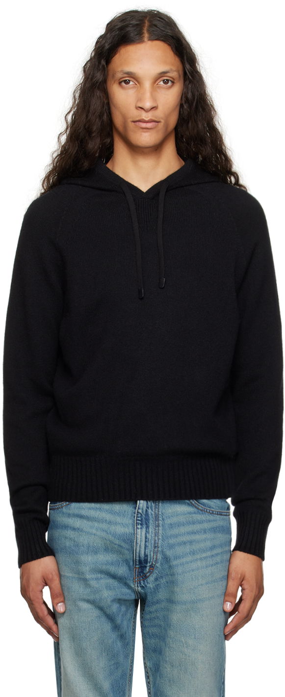 Pulover Tom Ford Tom Ford Cashmere Hoodie Črna | KOL003-YMK022F23