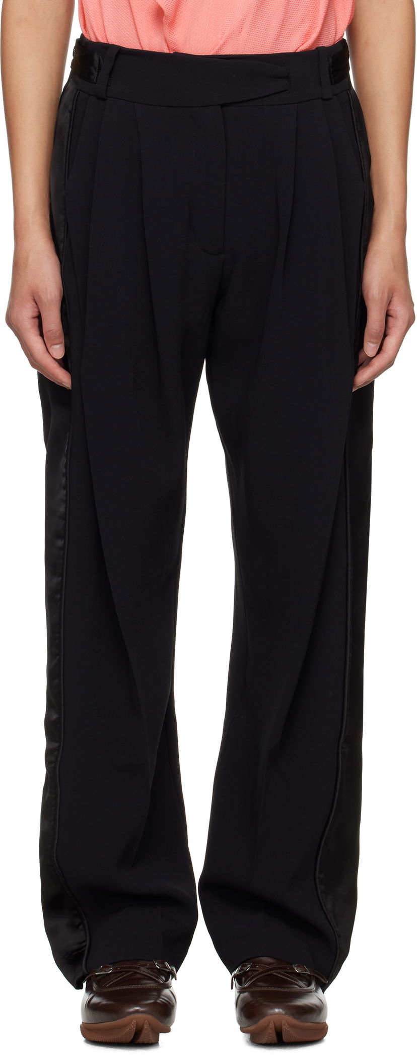 Hlače KIKO KOSTADINOV Kiko Kostadinov Cauda Pleated Trousers Črna | KKWSS25T02-4
