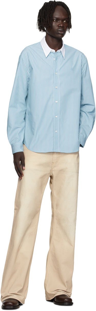 Srajce Acne Studios Acne Studios Striped Button-Up Shirt Turkizna | CB0114-, 3