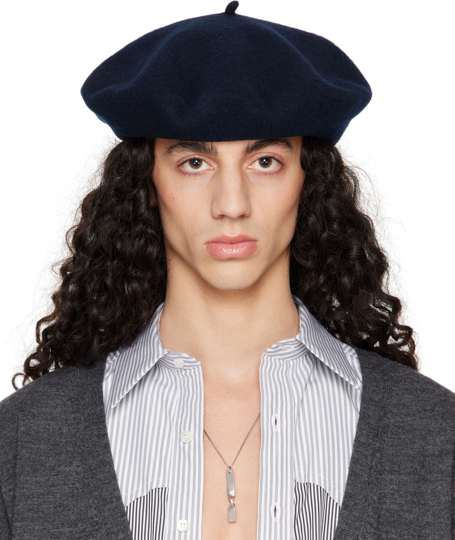 Baretka Maison Margiela Maison Margiela Heavy Wool Beret Mornarica | S50TC0075 M13115, 0