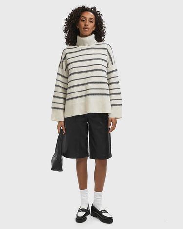 Pleteni pulover Samsoe Samsoe Striped Turtleneck Sweater Bela | F25300177-CLR002299, 2