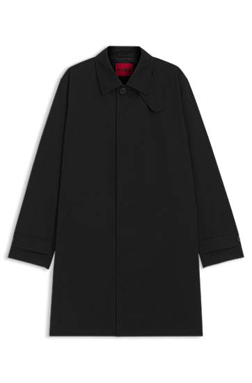 Dežni plašč BOSS Water-Repellent Gabardine Regular-Fit Coat Črna | 50517771
