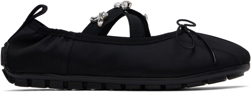Obleke Simone Rocha Simone Rocha Embellished Grip Ballerina Flats Črna | BPT1B 0755