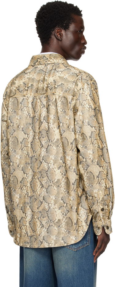 Srajce ISABEL MARANT Isabel Marant Victor Snakeskin Print Shirt Bež | CH0196HA-B4G02H, 2