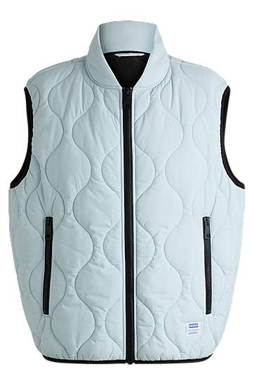 Telovnik BOSS Quilted Gilet with Logo Patch Modra | 50510243