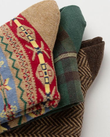 Nogavice Polo by Ralph Lauren 3 Pairs Custom Fit Patterned Crew Socks Večbarvna | 449P04702001, 2