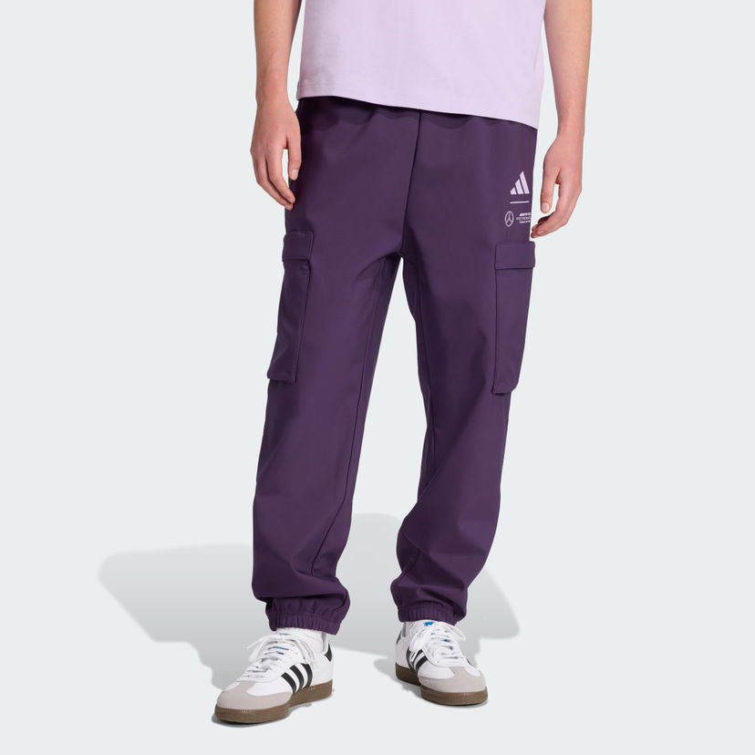 Cargo hlače adidas Performance MERCEDES - AMG PETRONAS FORMULA ONE TEAM Premium Woven Pants Lila | JX8813