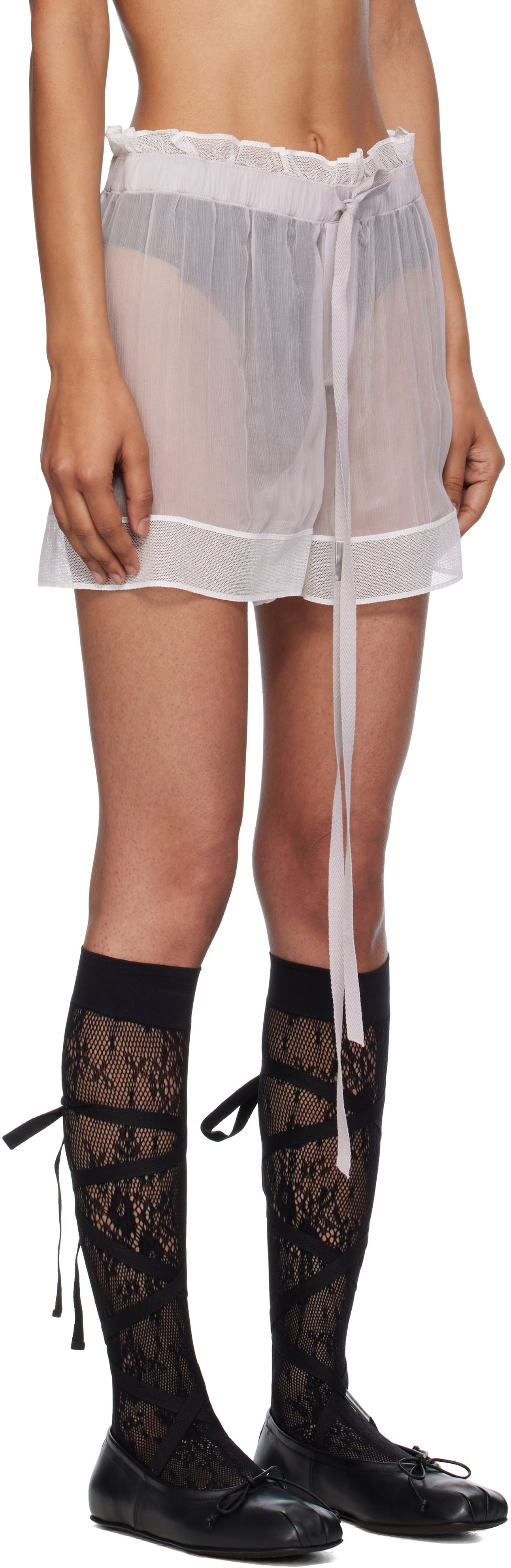 Kratke hlače Ann Demeulemeester Ann Demeulemeester Gilla Lace Boxer Shorts Siva | B0012822-FA608-050, 1