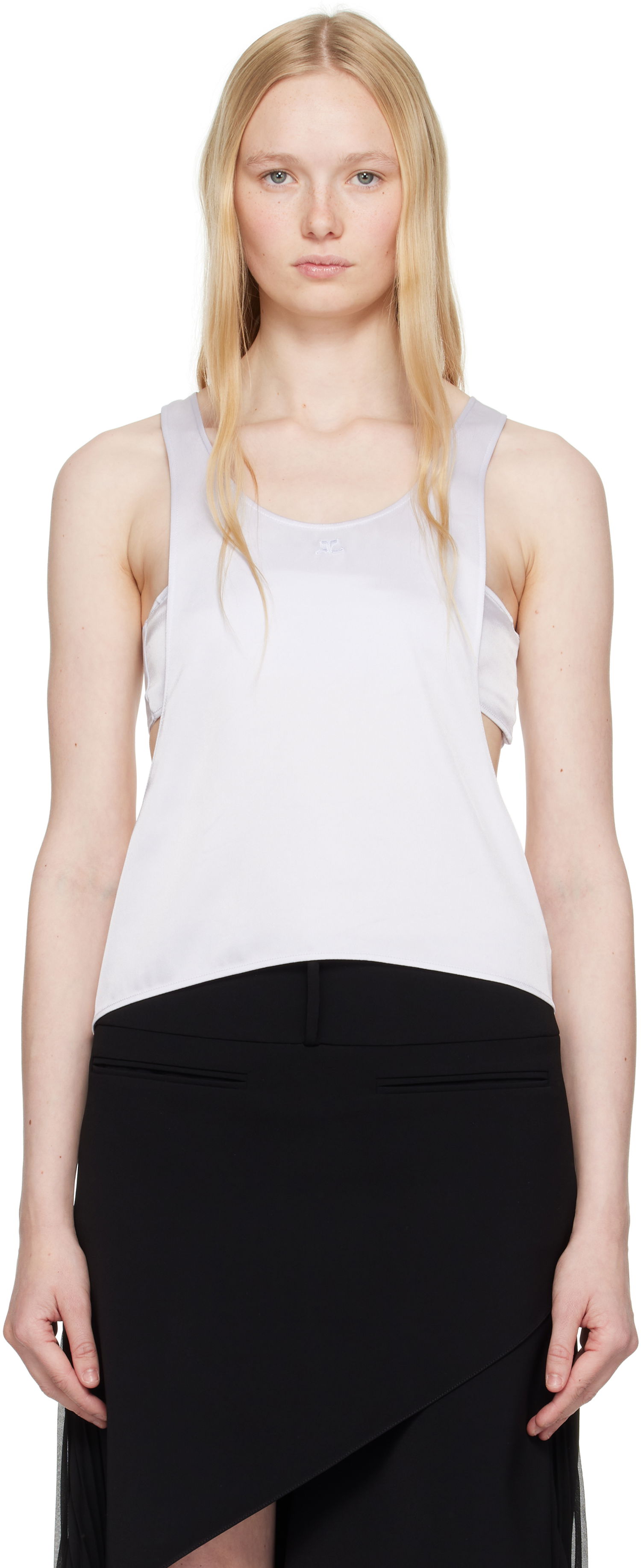 Majica brez rokavov Courrèges Courrèges Infinity Satin Tank Top Bela | 225CDE131PL0160, 0