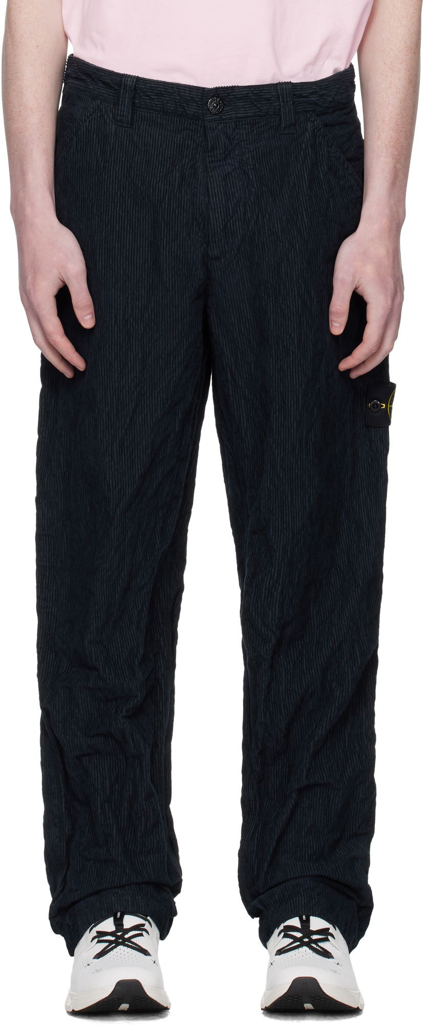 Hlače Stone Island Wrinkled Corduroy Trousers Mornarica | K2S15 3100026 S0229