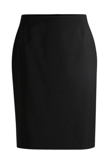 Krila BOSS Slim-Fit Virgin Wool Pencil Skirt Črna | 50490036