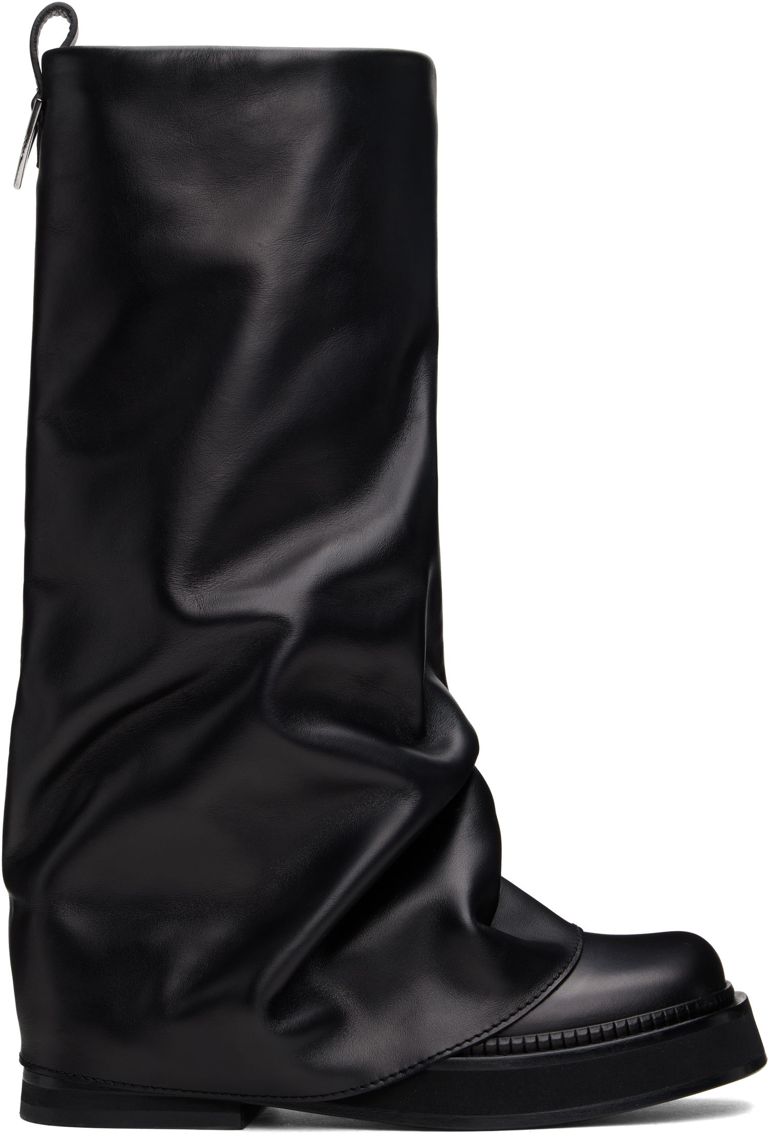 Obleke The Attico Attico Robin Slouch Leather Boots Črna | 241WSH00798 LBT019AA, 0