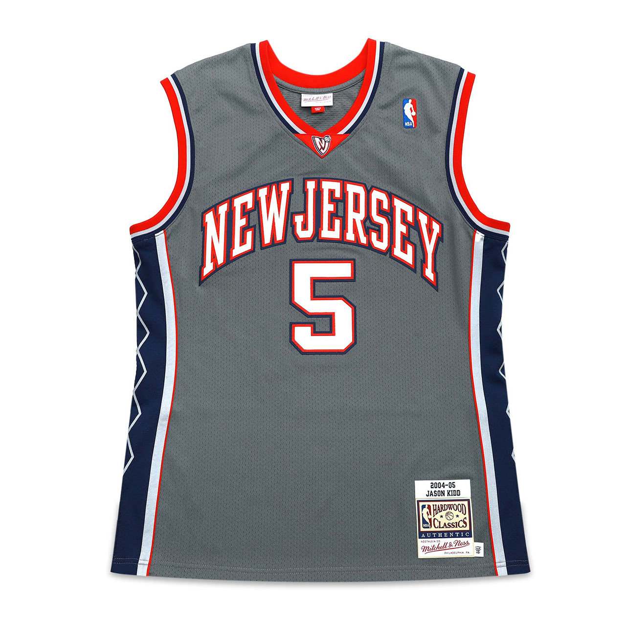 Dres Mitchell & Ness NBA Authentic New Jersey Nets Alternate Basketball Jersey 'Jason Kidd' Siva | AJY44180-NJN04JKIPWGY, 0