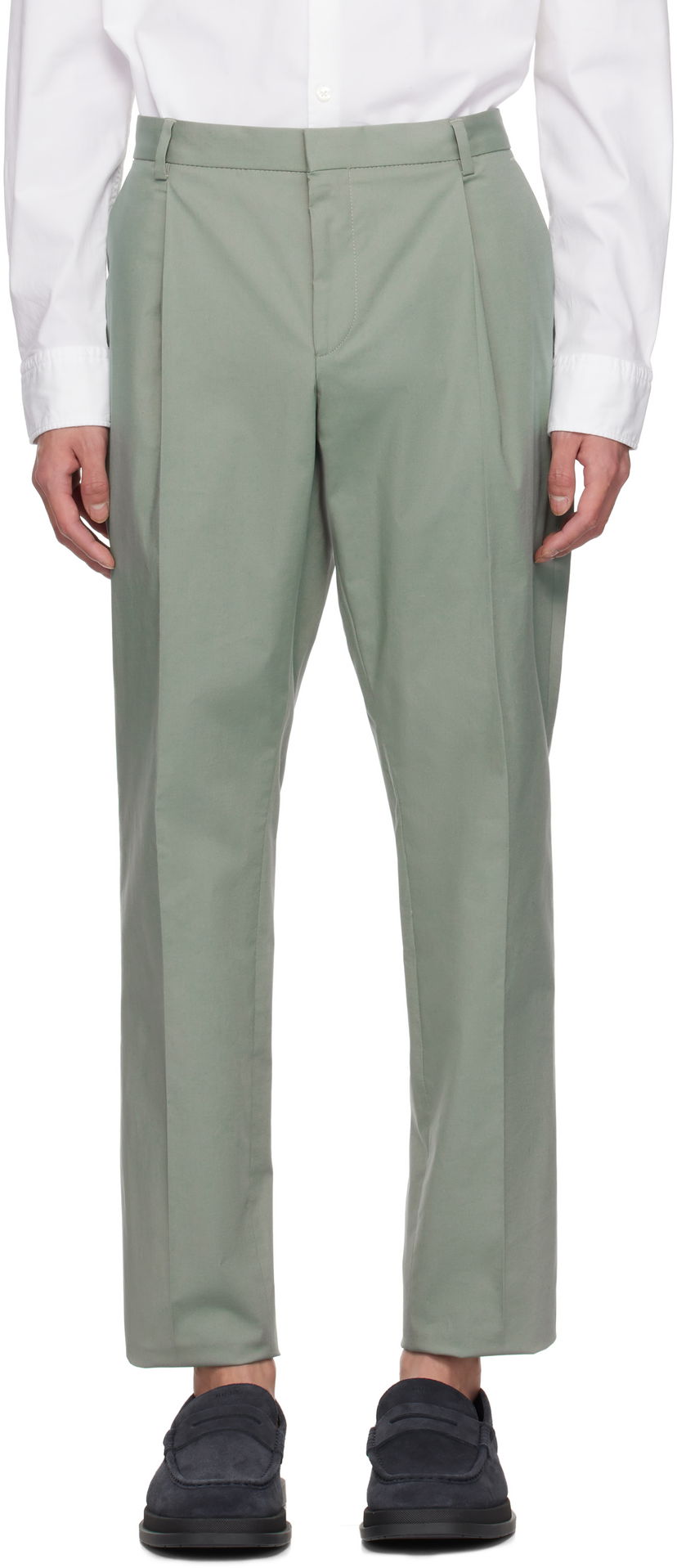 Hlače BOSS Hugo Pleated Trousers Zelena | 50532994