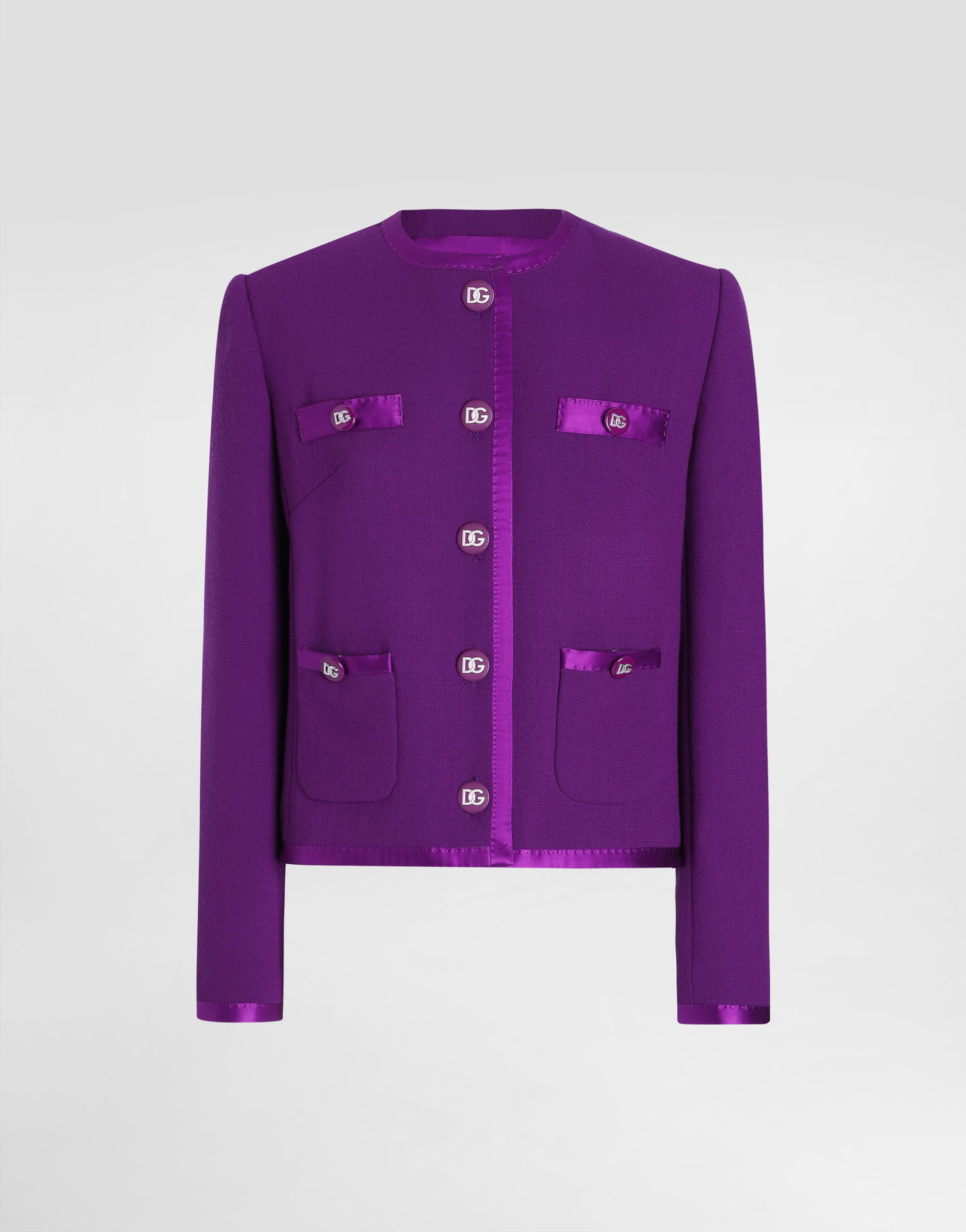 Jakna Dolce & Gabbana Short Single-breasted Wool Jacket Lila | F27DETFU2TZF0373, 0