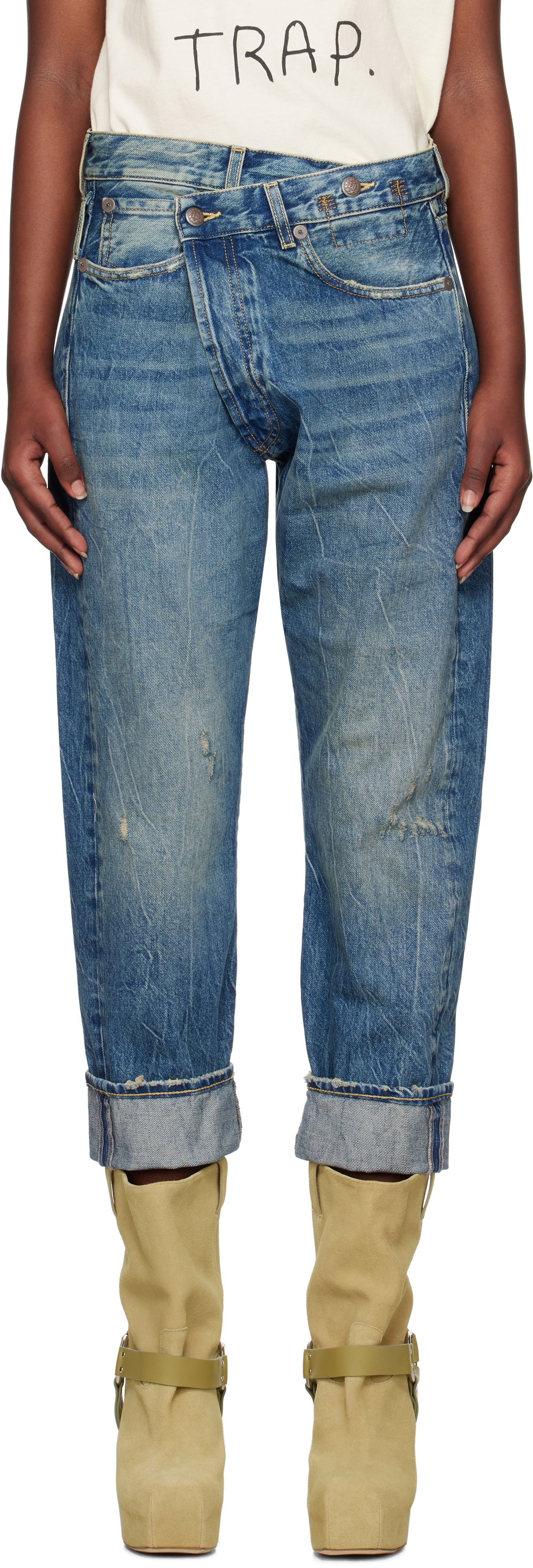 Kavbojke R13 R13 Crossover Jeans Modra | R13W2048-734, 0