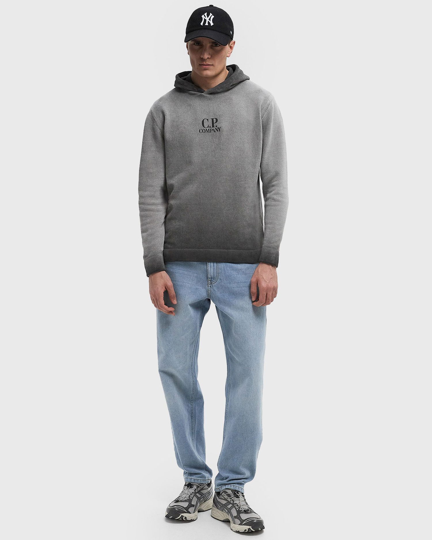 Pulover C.P. Company C.P. Company Chenille Cotton Hooded Knit Siva | 18CMKN072A110286S-935, 1