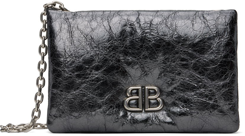 Torba za čez ramo Balenciaga Balenciaga Monaco Nano Chain Bag Črna | 810562 2AAYQ