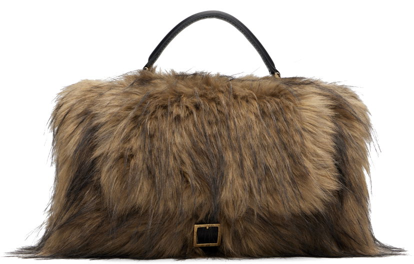 Torbica sacai Faux-Fur Muff Bag Rjava | 25-08255