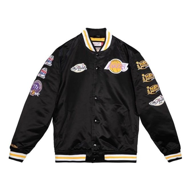 Bomber jakna Mitchell & Ness Mitchell & Ness Los Angeles Lakers Champ City Satin Jacket Črna | OJBF3232-LALYYPPPBLCK
