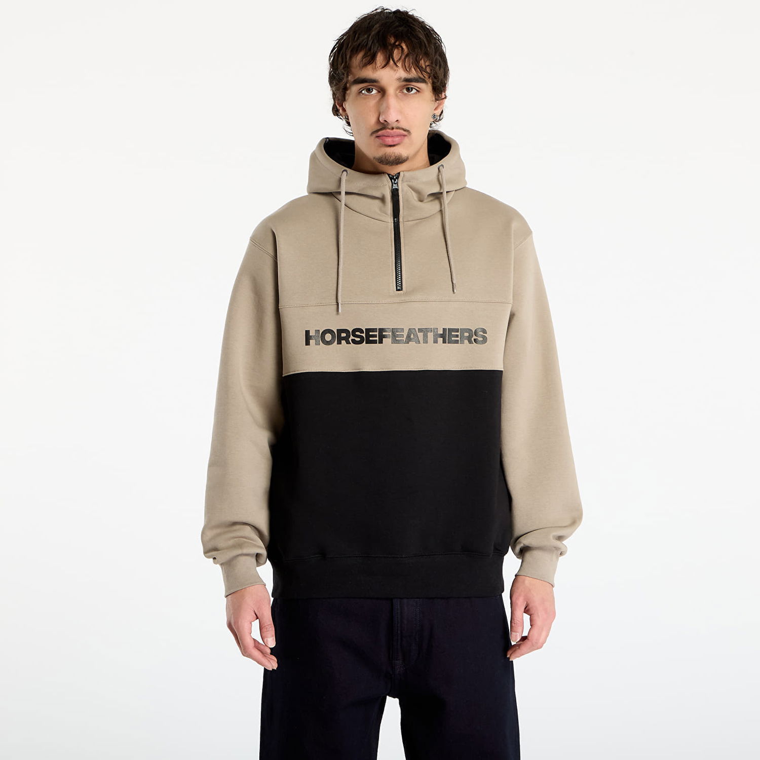 Pulover Horsefeathers Fulton Half-Zip Color-Block Hoodie Večbarvna | SM1354G, 0