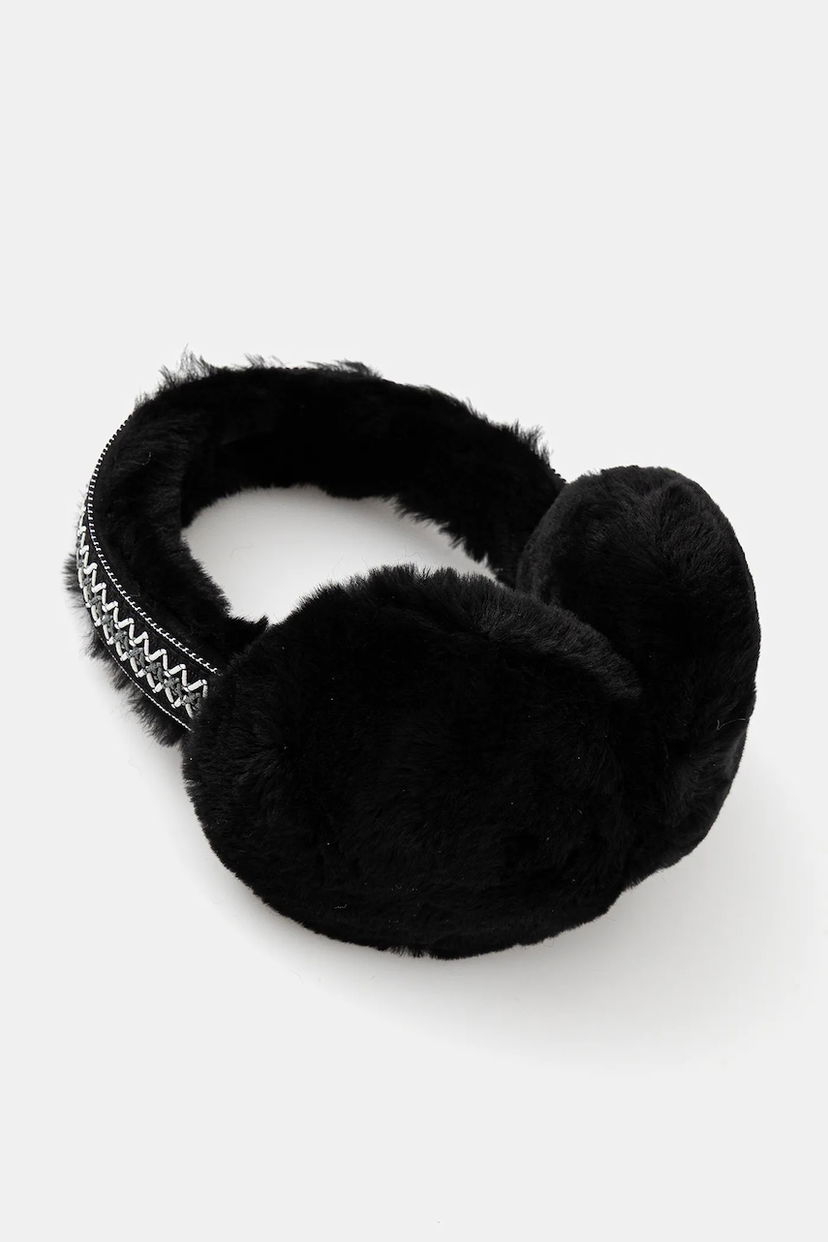 Modni dodatki UGG Furry Earmuffs with Decorative Headband Črna | 20496.