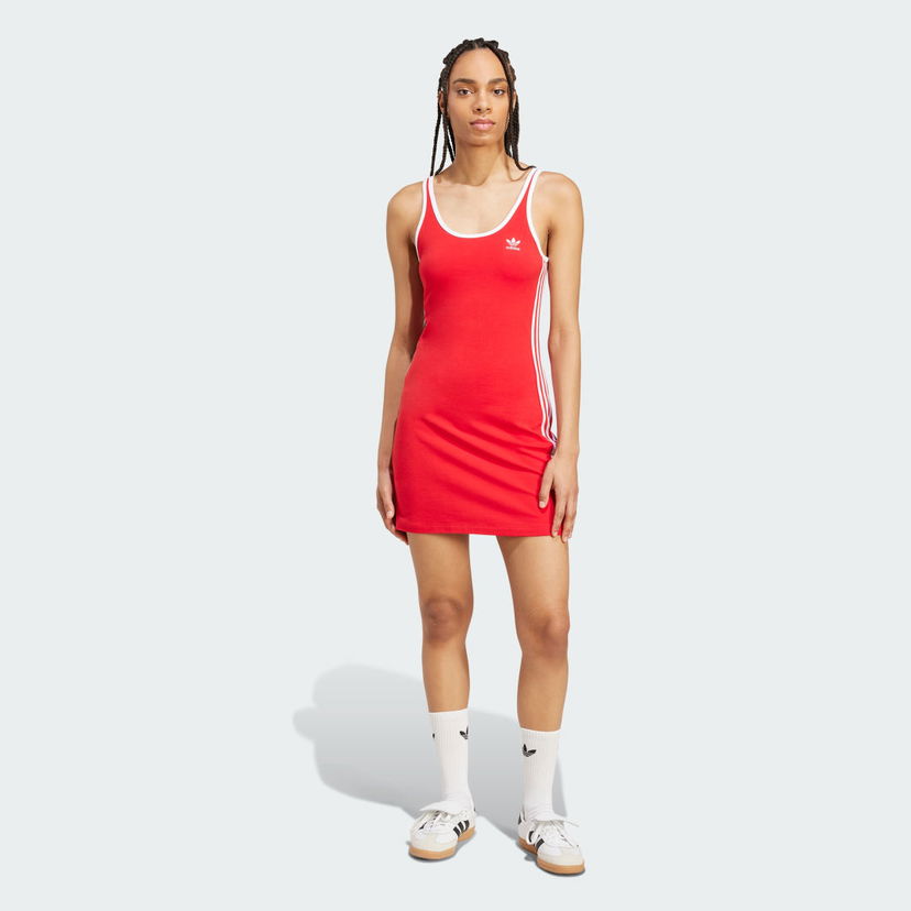 Obleke adidas Performance Adicolor 3-Stripes Tank Dress Rdeča | JW2584