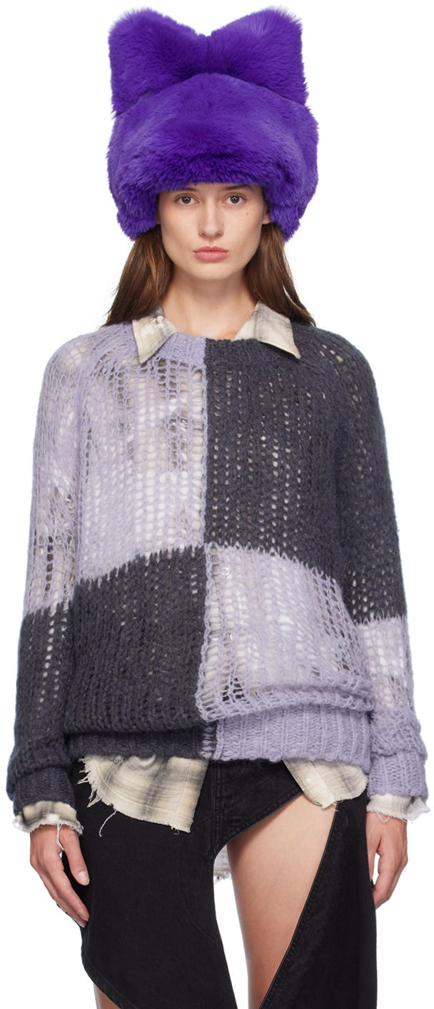 Pleteni pulover Acne Studios Loose Sweater Lila | A60543-