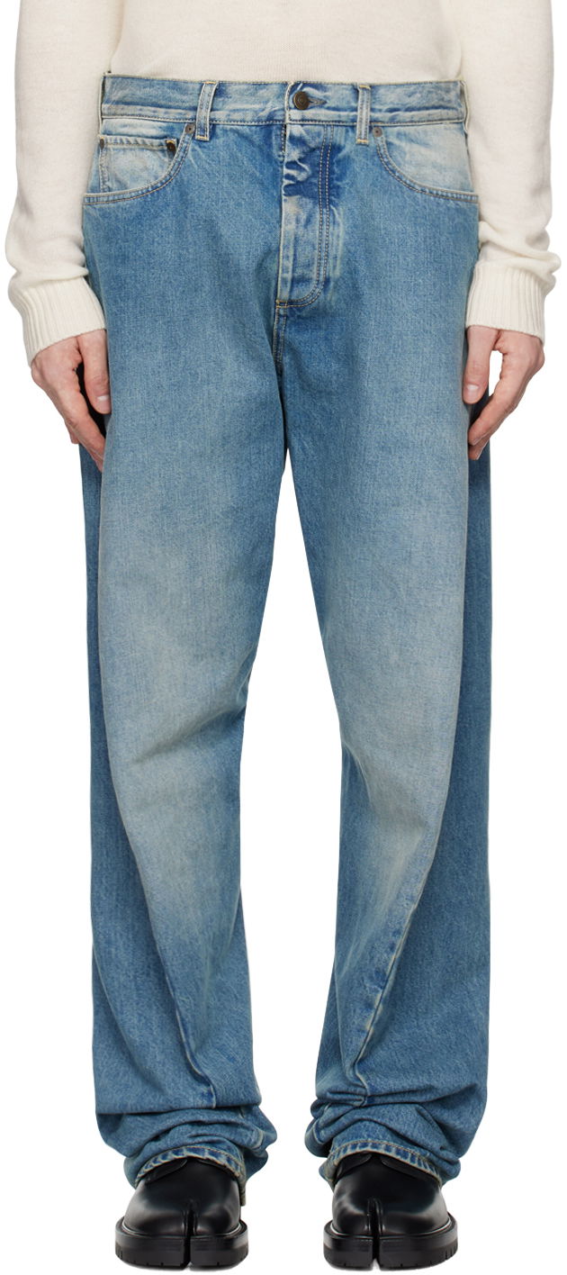 Kavbojke Maison Margiela Diagonal Seam Jeans Modra | S50LA0234 S30561