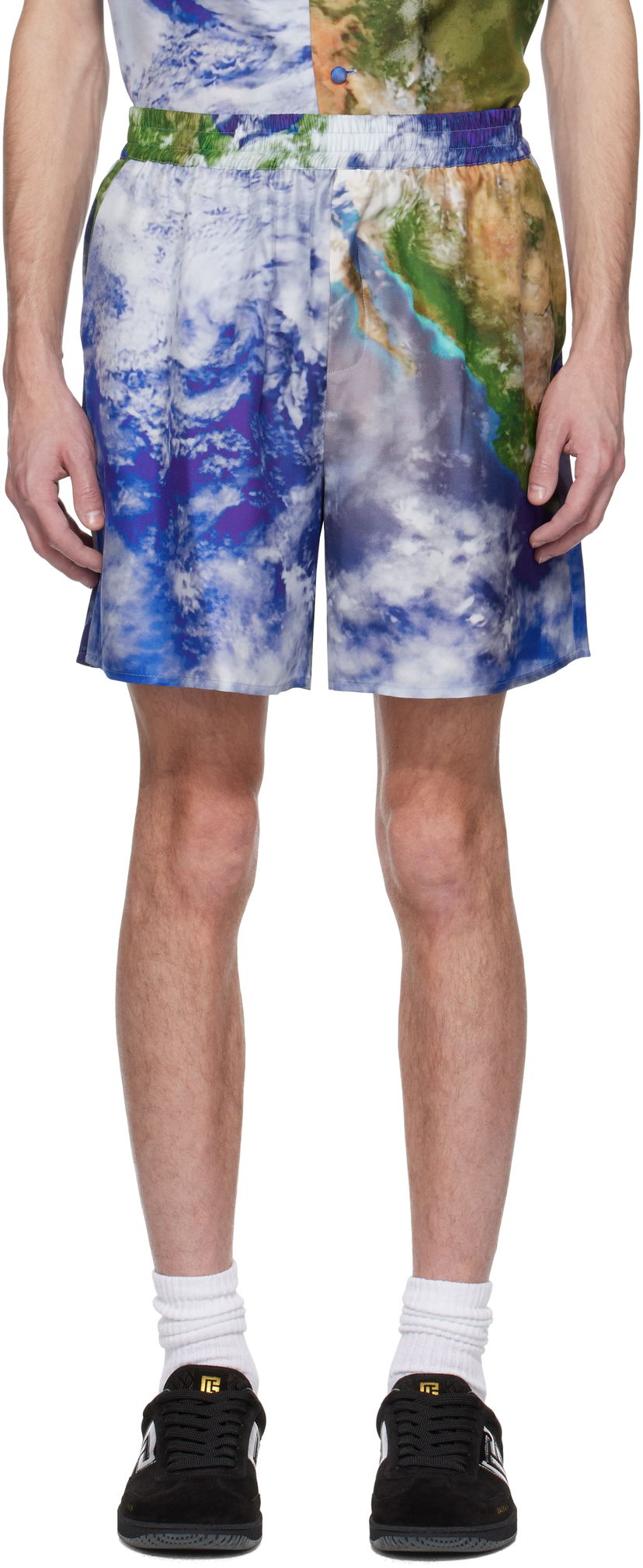 Kratke hlače Balmain Balmain Earth Print Shorts Večbarvna | EH0PA145SE89