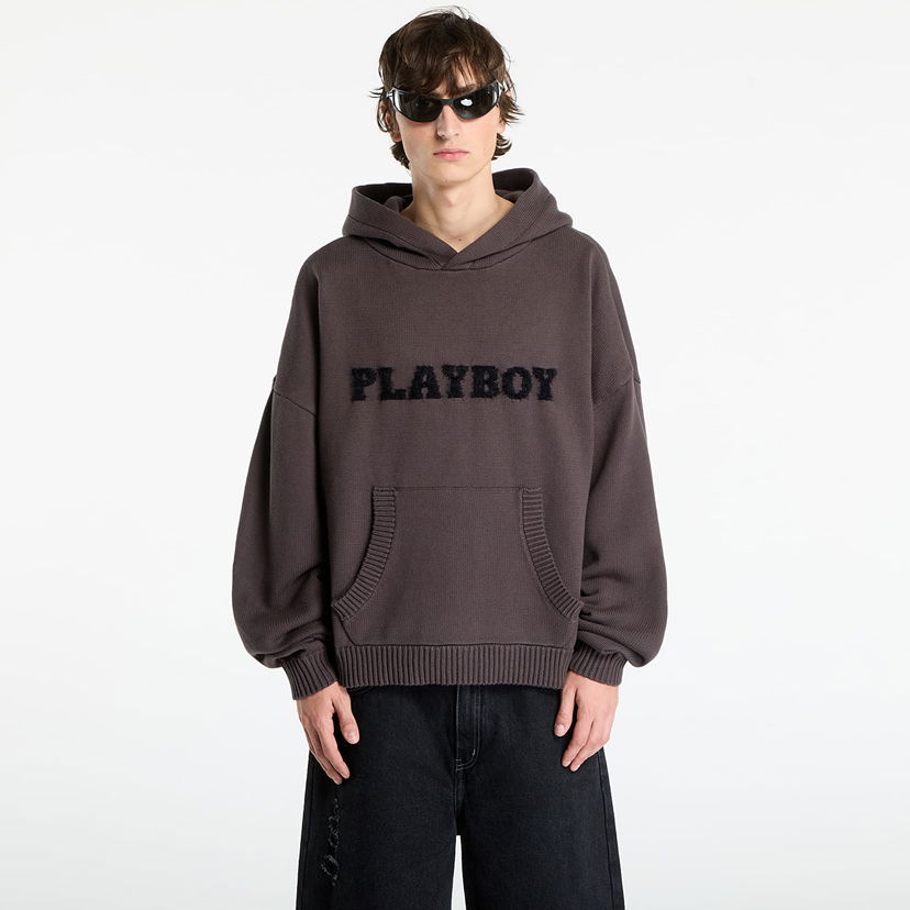 Pulover Footshop Playboy x FTSHP Sweater Hoodie UNISEX Grey Siva | FTSHP_517