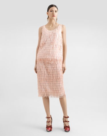 Krila Dolce & Gabbana Dolce & Gabbana Fringed Sequined Midi Skirt Roza | F4BCFTFLSLRF1218, 1